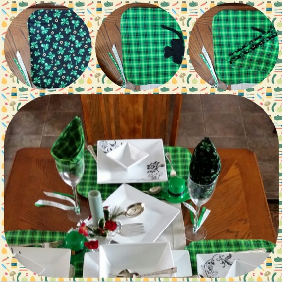 Green. Luck of the Irish -  4 Place Table Setting - Picture 2 of 4